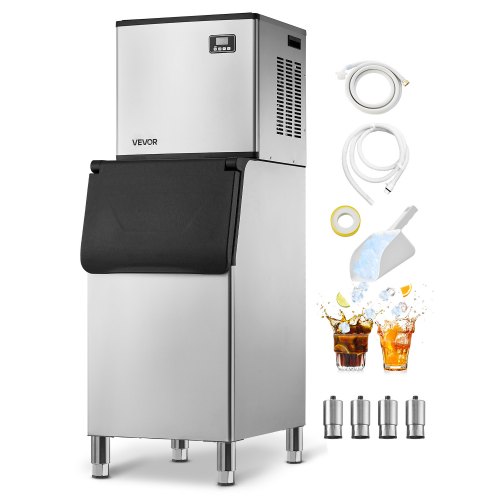 

VEVOR kommerzielle Eismaschine 181,4 kg/Tag Eisbereiter mit großem 136 kg Vorratsbehälter, automatisch selbstreinigende Eis Maker mit Touchscreen für Bar Café Restaurant Geschäft Gewerbe