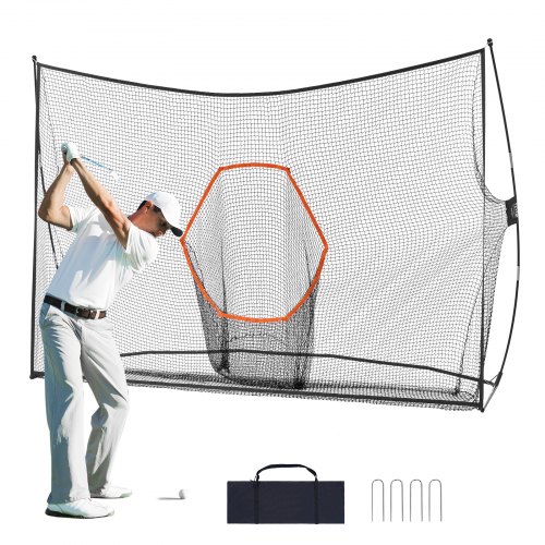 

VEVOR Golf-Übungsnetz, riesiges 3,2 x 2,1 m großes Golfnetz, persönliche Driving Range für den Innen- und Außenbereich, tragbares Golf-Hilfsnetz für zu Hause mit Zielscheibe/Fiberglasrahmen/Tragetasche, Geschenk für Männer, Golfliebhaber