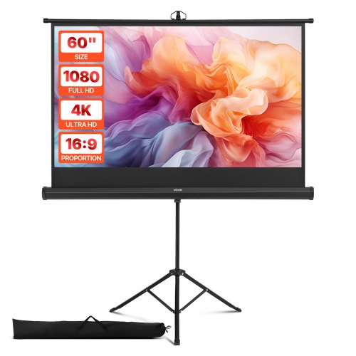 VEVOR Leinwand Stativleinwand Projektionsleinwand 60 Zoll 4K HD Tragbar 16:9