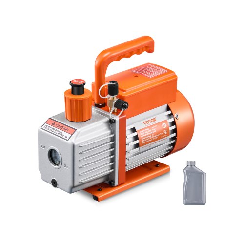 

VEVOR Vakuumpumpe, 5 CFM, HVAC einstufige Drehschieber-Vakuumpumpe, für R134a R22 R410a Systeme, Auto-AC-Vakuumpumpen-Kit mit Ölflasche, für die Wartung von Auto-Klimaanlagen und Harzentgasung