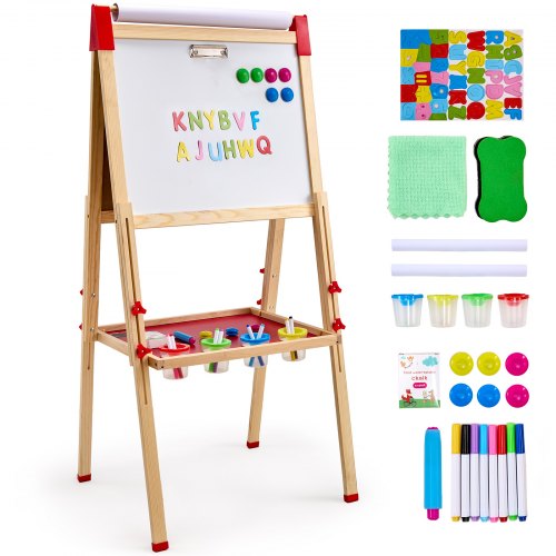 

VEVOR Kinder Staffelei Kindertafel Kreidetafel Whiteboard Holz Doppelseitig