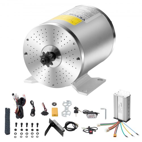 

VEVOR 1800 W Elektrischer Bürstenloser Gleichstrommotor-Bausatz – 48 V 4500 U/min Motor mit verbessertem Drehzahlregler, Fußpedal und Gasgriff-Bausatz für Go Karts, E-Bikes, Motorräder, Roller