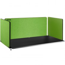 VEVOR 3 Stk. Schreibtisch Sichtschutz Tischtrennwand Büro Polyesterfaser Grün