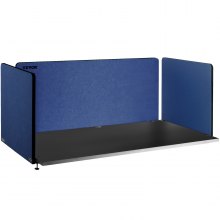 VEVOR Schreibtisch Sichtschutz EIN 152x61cm Zwei 61x61cm Akustik Tischtrennwand Stahlblau Schreibtisch Trennwand Büro ca. 20mm dick Akustik Trennwand Geeignet für 10 bis 35 mm Schreibtischplatte
