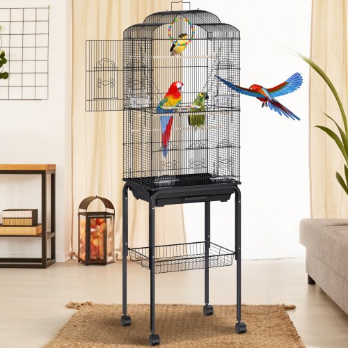 

VEVOR Vogelvoliere 46x36x152cm Vogelkäfig aus Q195-Kohlenstoffstahl Vogelhaus für 2-3 mittelgroße bis große Vögel Voliere mit Sicherheitstür Vogelheim Vogelbauer