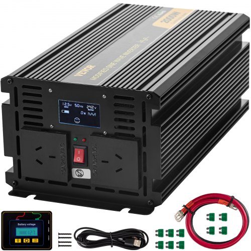 

VEVOR Spannungswandler Wechselrichter Inverter 2kW DC 12V auf AC 240V mit LCD