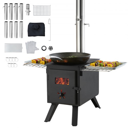 

VEVOR Zeltofen 394 x 608 x 425 mm Campingherde 225 x 338 x 233 mm Ofen-Innenmaße Gartenofen Campingofen Werkstattofen Holzofeno outdoor kocher outdoor Küche für Camping Outdoor Heizung