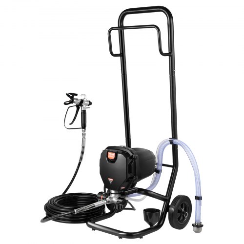 VEVOR Rollbares Airless-Farbspritzgerät, 750 W, 3000 psi, Hocheffizientes Elektrisches Spritzgerät, Farbspritzgeräte Spritzlackiermaschine Hochdruck-Airless-Farbsprühsystem mit 7,6 m Schlauchlänge