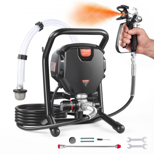 VEVOR Tragbares Airless-Farbspritzgerät, 750 W, 3000 psi, Hocheffizientes Elektrisches Spritzgerät, Farbspritzgeräte Spritzlackiermaschine Hochdruck-Airless-Farbsprühsystem mit 7.6 m Schlauchlänge