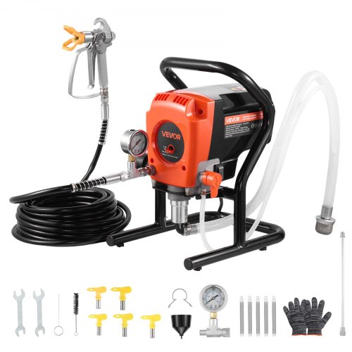 

VEVOR Airless-Farbspritzgerät Sprühgerät 900 W 3300 psi, 1,78 L/min Farbsprühsystem mit Reinigungsbürste & Schlauch & Verlängerungsstange & Düsen, Farbsprühgerät für Wohnungen, Gebäude