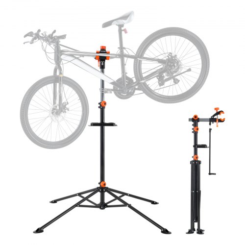 VEVOR Fahrradreparaturständer Fahrradmontageständer, Reparaturständer für Fahrräder, Schwerlast-Montageständer 36,3 kg, 1079,5–1900 mm Höhenverstellbarer Fahrradständer mit vier Standbeinen Schwarz