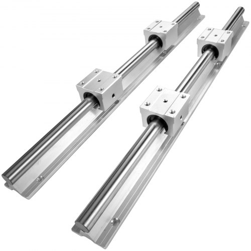 VEVOR Linearführung 2PCS Linearschiene 500mm SBR16 mit 4PCS SBR16UU Führungswagen Kugelumlaufspindel Führungsschiene für 3D Drucker CNC Maschine
