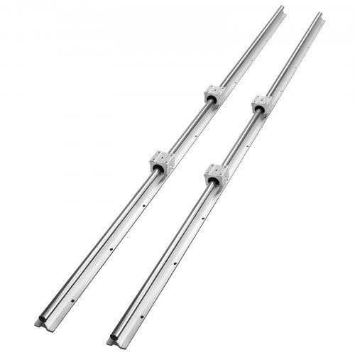 VEVOR Linearführung Linearschiene 2 Stk. SBR16-1500mm Kohlenstoffstahl  Aluminium Führungsschiene mit 4 Stk. SBR16UU-Gleitblöcke Linearlager Lagerblock CNC Teile für 3D Drucker Fräs-/Drehmaschine