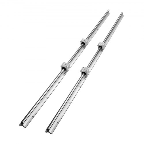 VEVOR Linearführung Linearschiene 2 Stk. SBR20-1500mm Kohlenstoffstahl Aluminium Führungsschiene mit 4 Stk. SBR20UU-Gleitblöcke Linearlager Lagerblock CNC Teile für 3D Drucker Fräs-/Drehmaschine