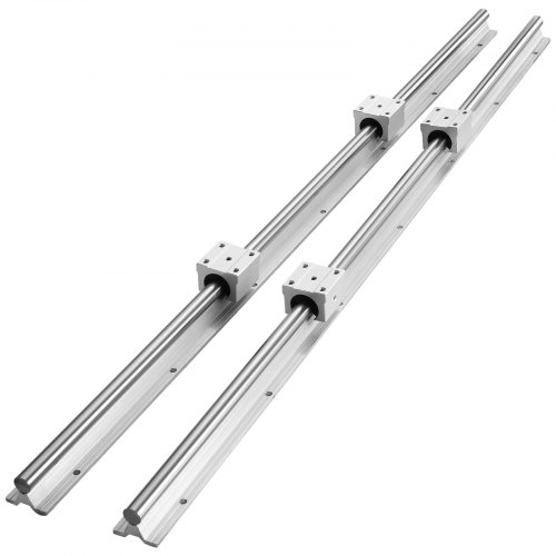 VEVOR Linearführung Linearschiene 2 Stk. SBR20-800mm Kohlenstoffstahl Aluminium Führungsschiene mit 4 Stk. SBR20UU-Gleitblöcke Linearlager Lagerblock CNC Teile für 3D Drucker Fräs-/Drehmaschine