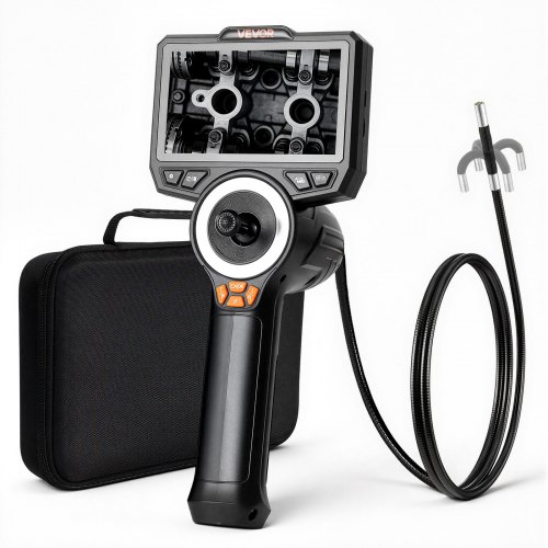 VEVOR Drehbare Endoskopkamera mit Licht, Inspektionskamera mit 360° beweglichem Kopf, IP67 Wasserdichte Rohrkamera mit 4,5 Zoll Display 1,5 m Kabel 3000 mAh Akku, 6,2 mm Boreskopkamera für Auto Haus