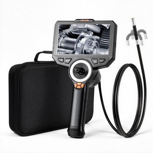 VEVOR Drehbare Endoskopkamera mit Licht, Inspektionskamera mit 360° beweglichem Kopf, IP67 Wasserdichte Rohrkamera mit 6 Zoll Display 1,5 m Kabel 7000 mAh Akku, 6,2 mm Boreskopkamera für Auto Haus