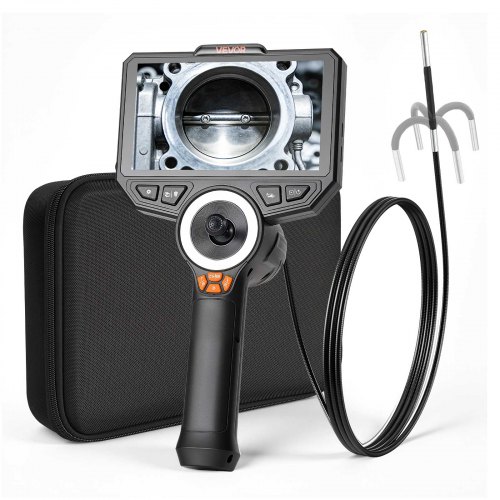 VEVOR Drehbare Endoskopkamera mit Licht, Inspektionskamera mit 360° beweglichem Kopf, IP67 Wasserdichte Rohrkamera mit 6 Zoll Display 1,5 m Kabel 7000 mAh Akku, 3,9 mm Boreskopkamera für Auto Haus