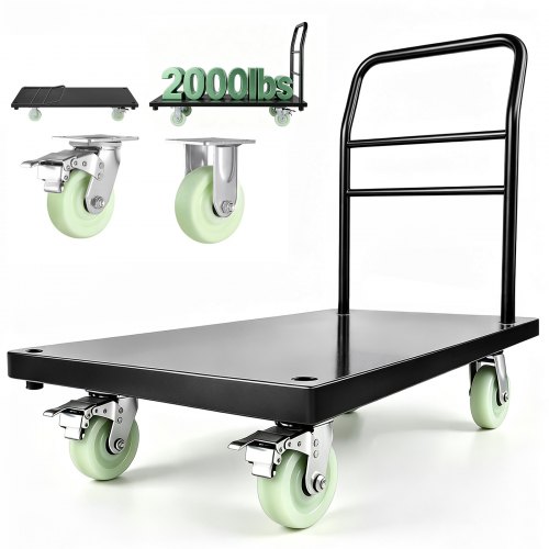 VEVOR Plattformwagen Klappbar 907 kg, Transportwagen mit Schwenkrädern & Griff, Lagerwagen, für Gepäcktransporte, 1220x610x815 mm Rollwagen, Industriewagen für Lager, Werkstatt, Fabrik
