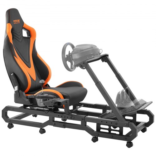 VEVOR Rennlenkradständer mit Rädern für Logitech G923/G920/G29, robustes Fahrsimulator-Cockpit aus Stahl – Thrustmaster T248P, Lenkradhalterung und Fußpedal verstellbar, maximale Belastung 150 kg