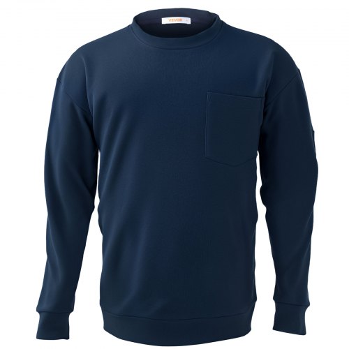

VEVOR Flammhemmendes Langarmshirt, atmungsaktive Baumwolle (7 oz), feuerhemmende Arbeitskleidung für Herren mit Vorschrumpfbehandlung & Tasche, für Schweißer, Elektriker, Marineblau, XL