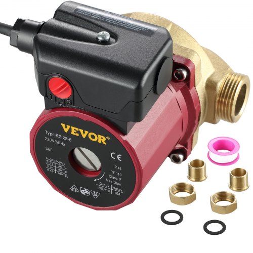 VEVOR Warmwasserzirkulationspumpe 50 L/min, Wasserumwälzpumpe 220 V 90 W, Wasserpumpe 0,8 A, Wasserkreislaufpumpe, Ideal für Elektronische Haushaltsdusche Waschmaschine