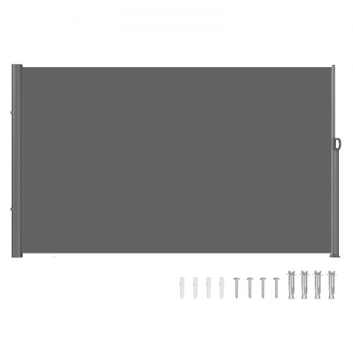 VEVOR Terrassen Windschutz 180 x 300 cm grau Rollo Seitenmarkise ausziehbar für den privaten oder gewerblichen Gebrauch