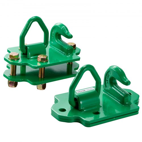 

VEVOR 9,52mm Traktor-Eimerhaken mit Zurrring, Stahl der Güteklasse 70, 2er-Set anschraubbarer Greifhaken mit Rückplatten, kompatibel mit Traktorschaufel, Wohnmobil, UTV, max. Bruchfestigkeit 6803,88kg