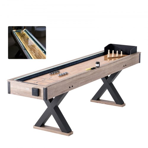 

VEVOR Shuffleboard-Tisch 2 in 1 Shuffleboard Bowling-Kombispiel-Set LED 274cm