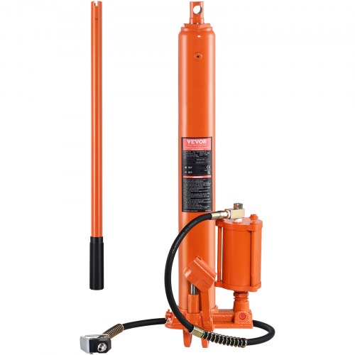 VEVOR Hydraulischer Langer Ram-Wagenheber, 8 t Motorhebezylinder mit Einzelkolbenpumpe & Luftpumpe, Hydraulischer Auto-Flaschenheber für Motorhebebühnen, Garagen-/Ladenkrane, Bauernhof usw.