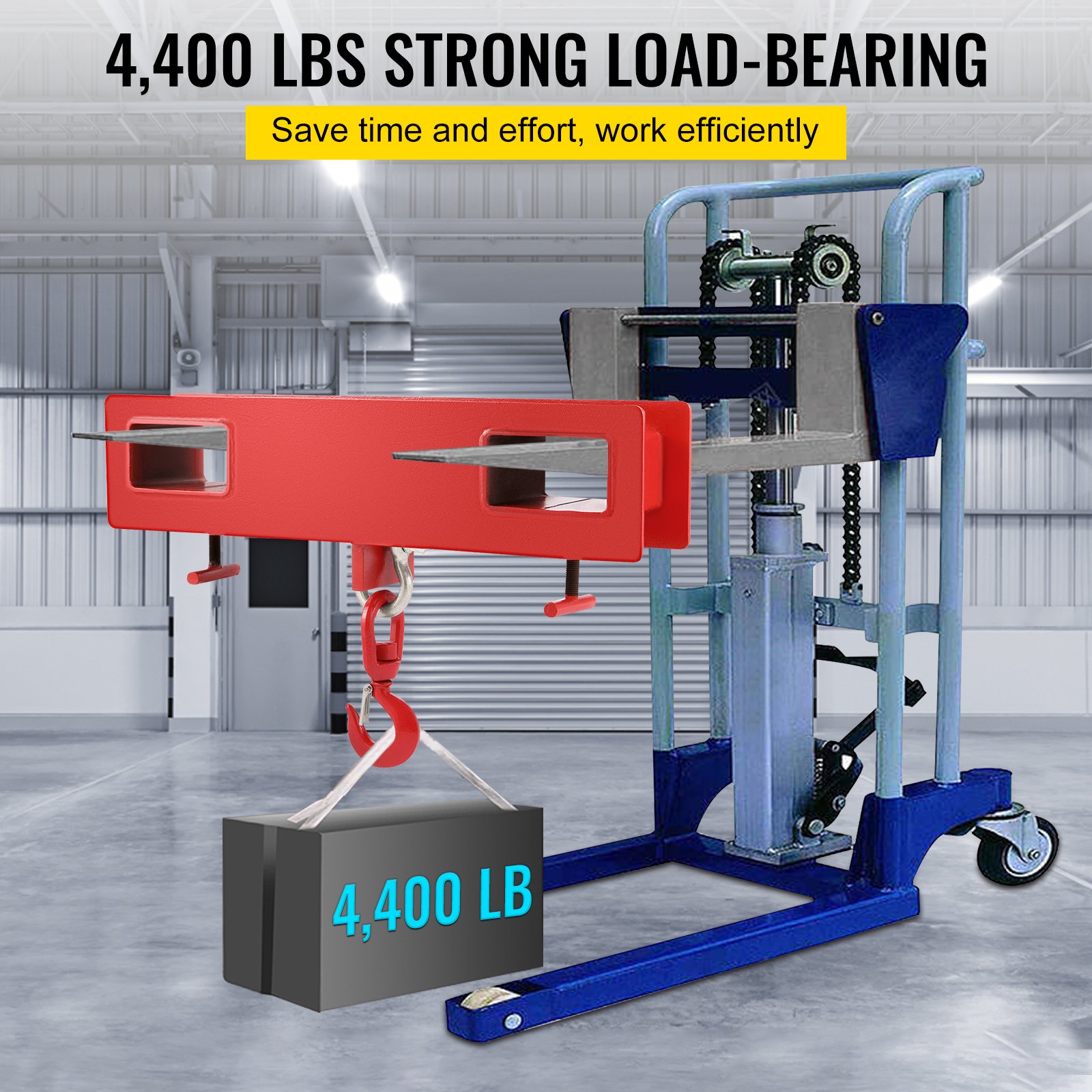 Produktbild von LALABU Gabelstapler-Hebehaken – 2000kg Tragkraft, Drehbar 360°, Für Palettengabeln, Aus Kohlenstoffstahl