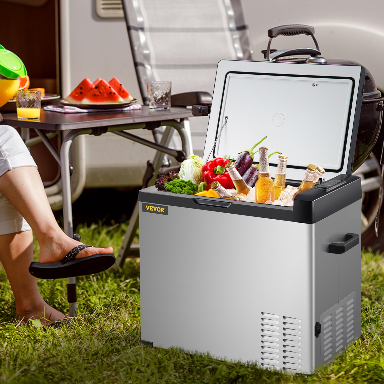 VEVOR Kompressor-Kühlbox 18 L – Elektrischer Autokühlschrank Mit Griff, -20 °C Bis 20 °C, 12/24 V DC & 100–240 V AC – Für Camping & Reise