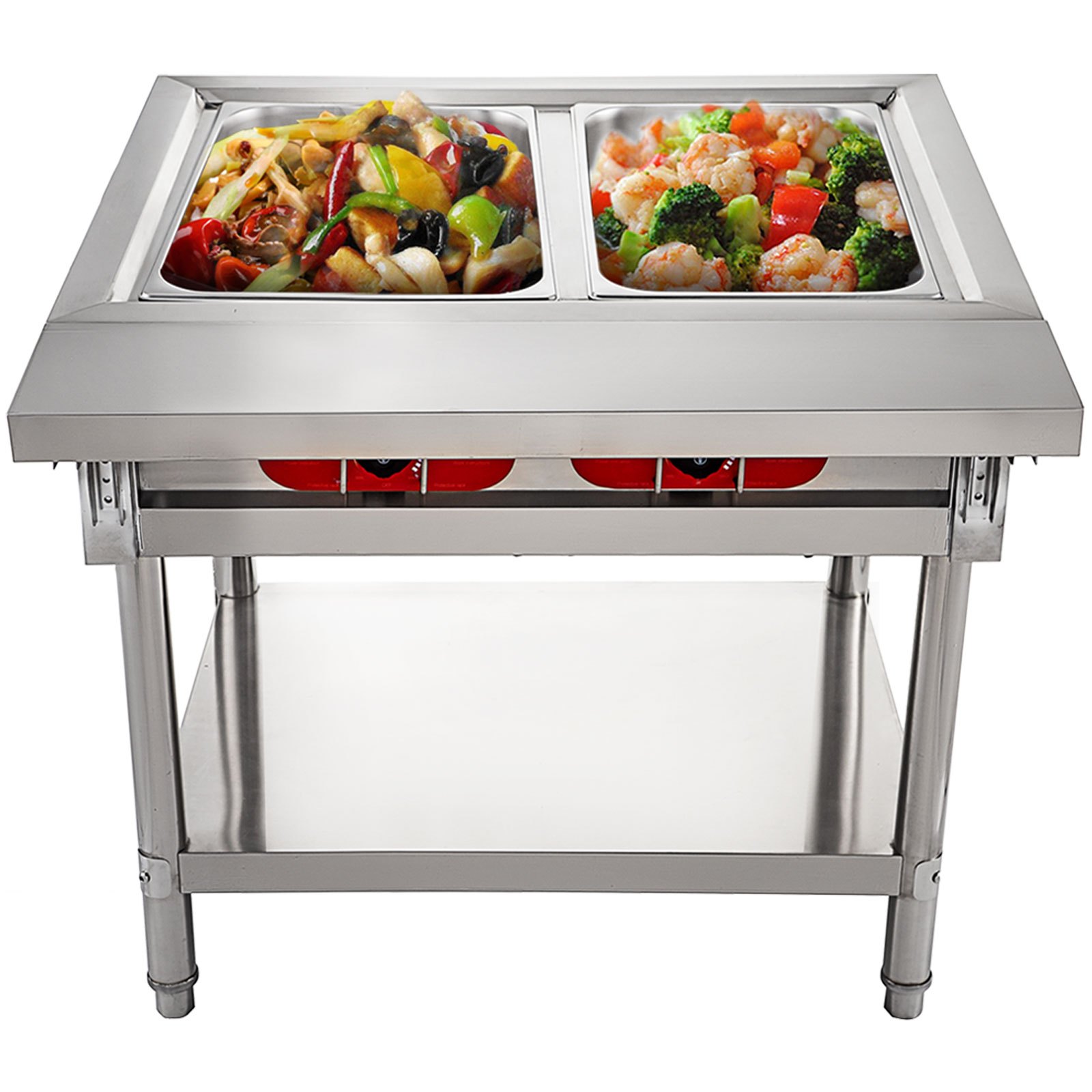 Produktbild von VEVOR Buffetwärmer 1200W – 26,4L Wärmebehälter Inkl. Schöpfkellen & Trockenbrennanzeige – Ideal Für Kantine, Café & Party