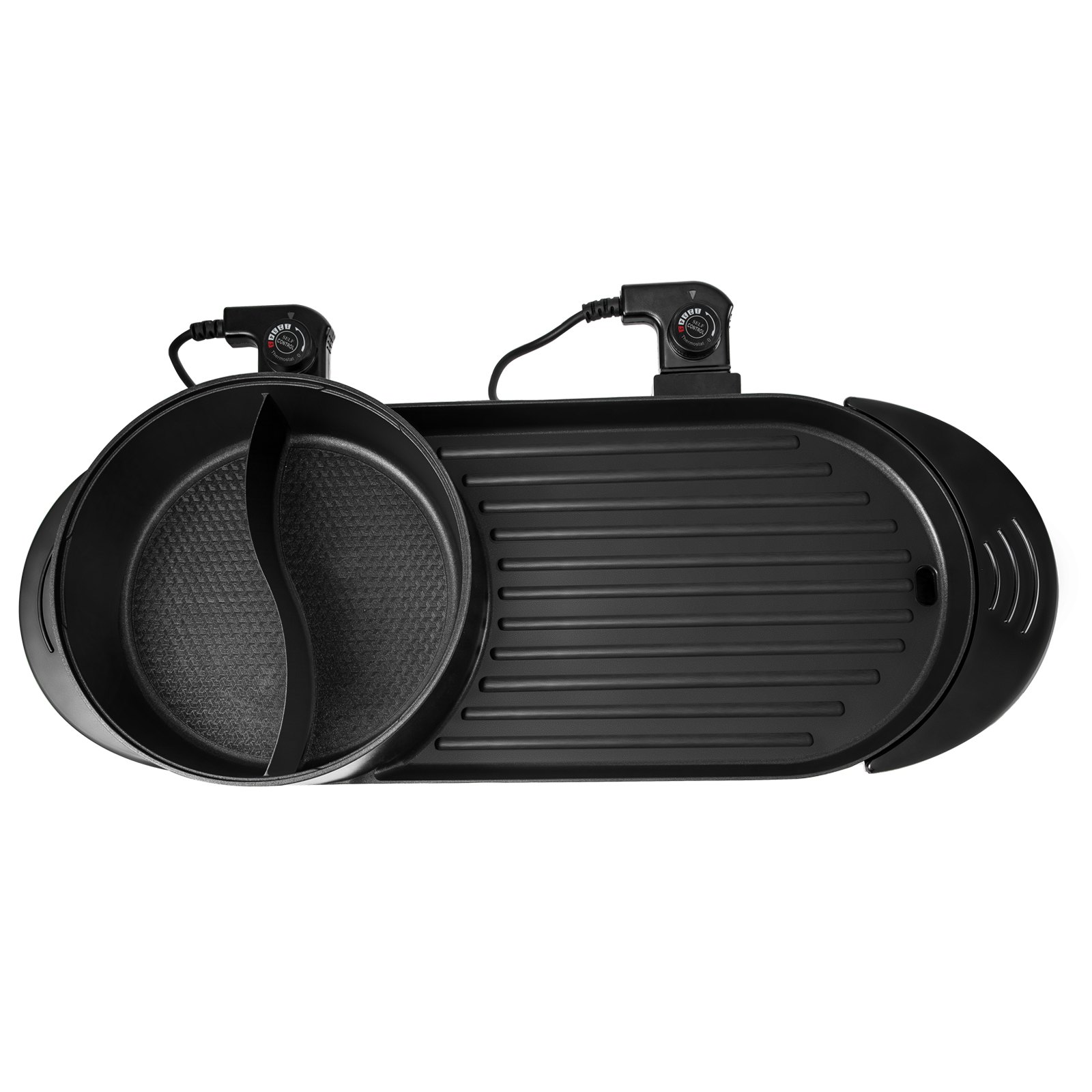 VEVOR 2 in 1 Elektrischer Hot Pot Grill, 2200 W Multifunktionale BBQ