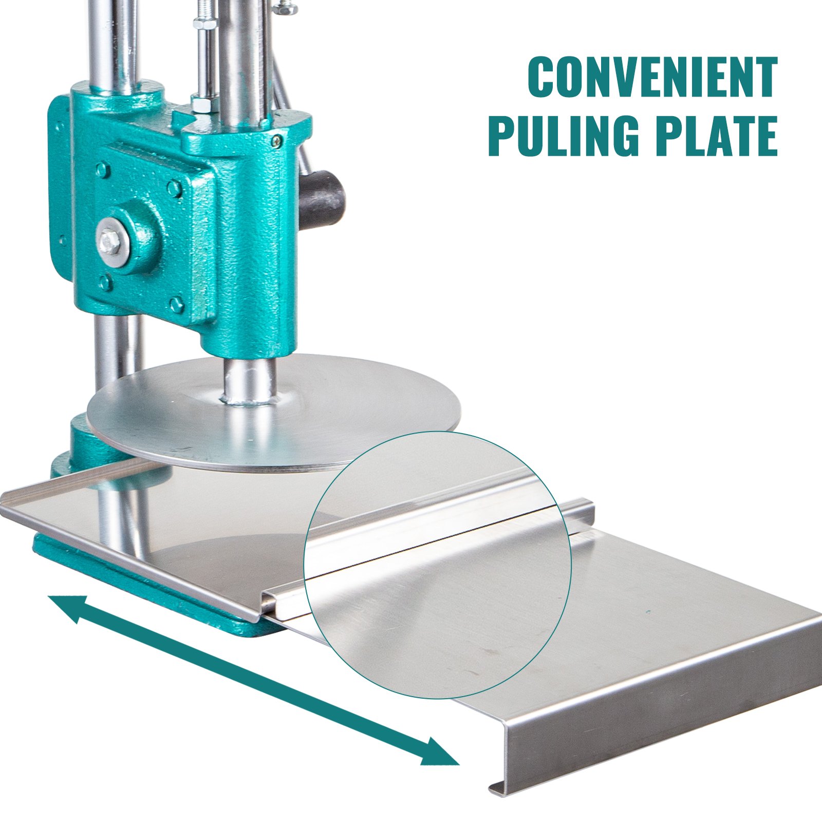 Pizzateigpresse, Edelstahl Pizzapresse Maschine mit einstellbarer Dicke und Hebelstruktur, ideal für Pizzakruste und Teig
