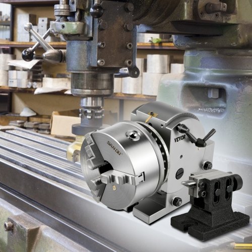 TEILAPPARAT RUNDTISCH 200MM Horizontal-Vertikal Teilkopf Schwenkbar CNC EUR 155,88 - DE