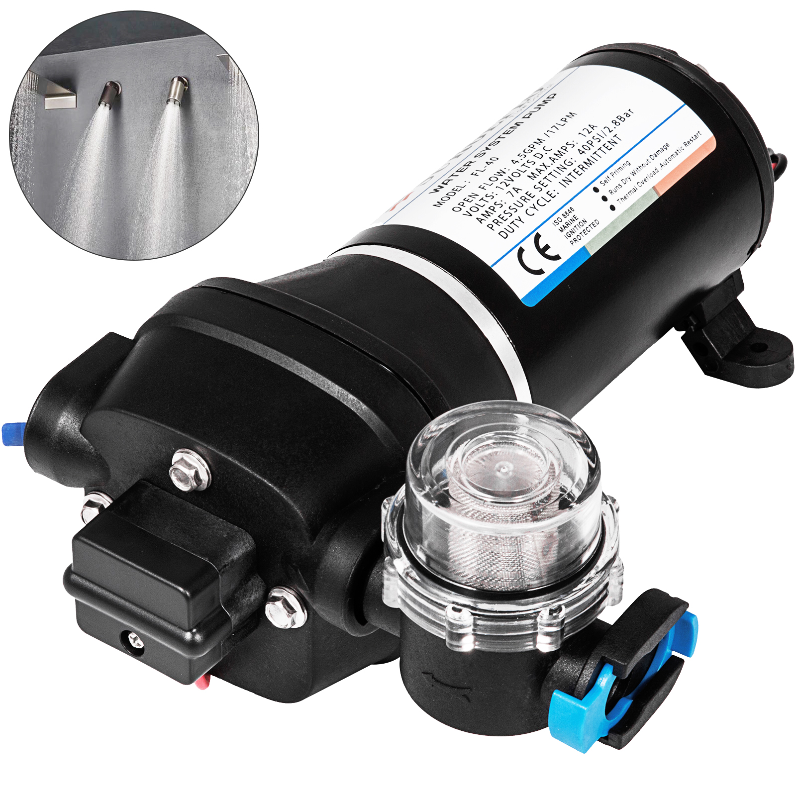 Selbstansaugende Membranpumpe 220V – Geräuscharm, Automatischer Druckschalter, Für Wohnwagen, Boot & Garten