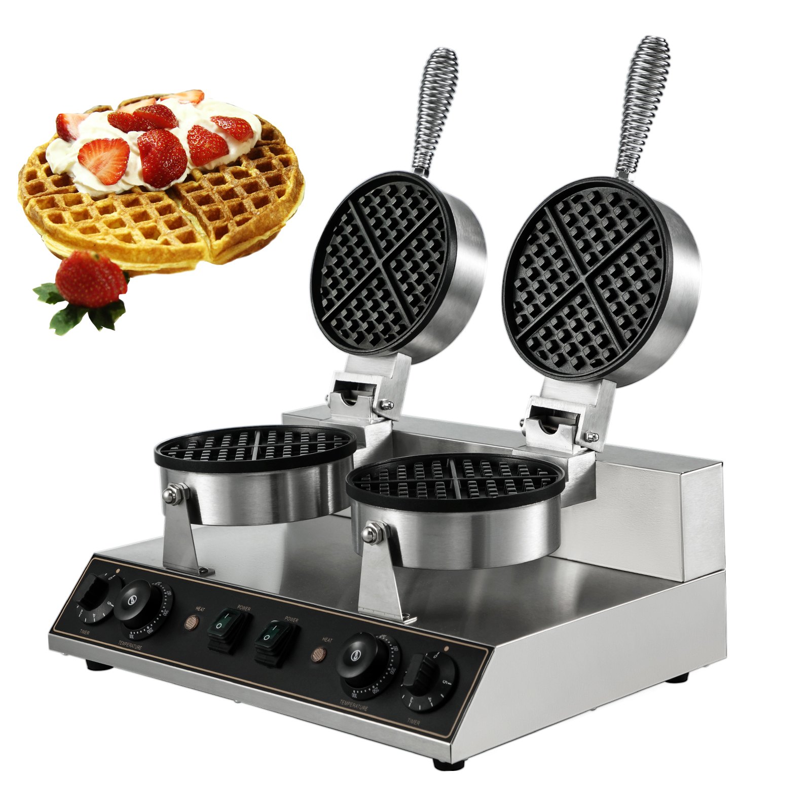 VEVOR Waffeleisen Waffle Maker HT2 Waffelmaschine Doppelte Pfannen