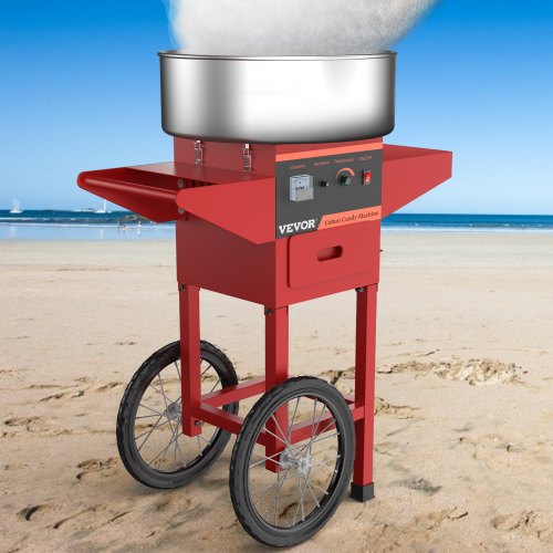 Zuckerwattemaschine Mit Wagen Rot Elektro Candy Floss Maker