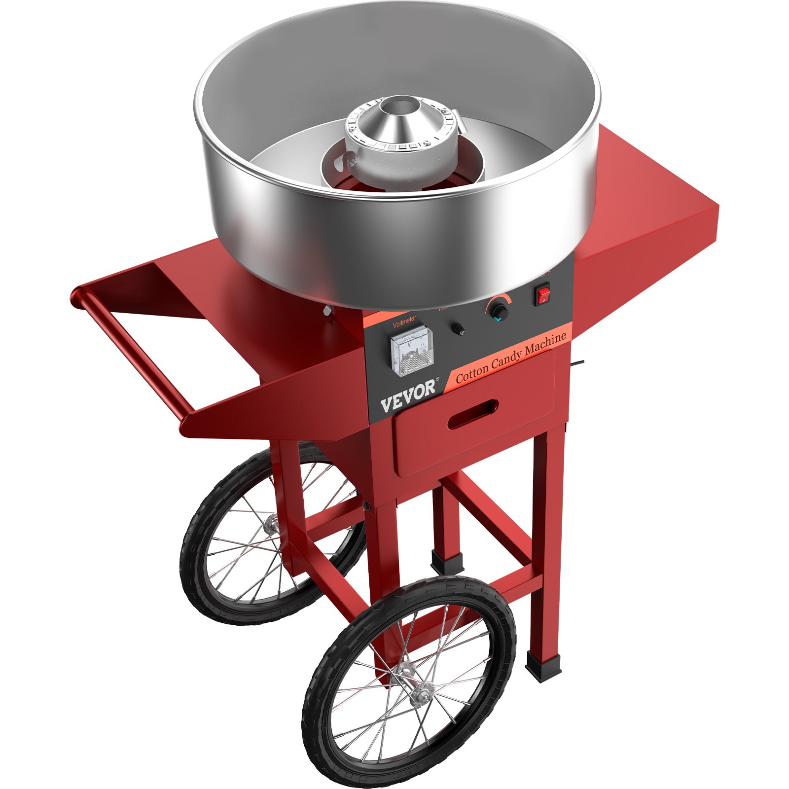 Zuckerwattemaschine Mit Wagen Rot Elektro Candy Floss Maker