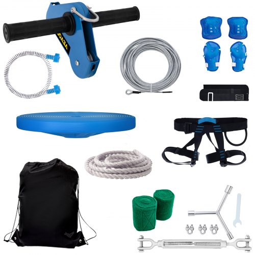 VEVOR Zipline Seilrutsche, 24,4 m Seilbahn Kinder, Zip Line Kit für