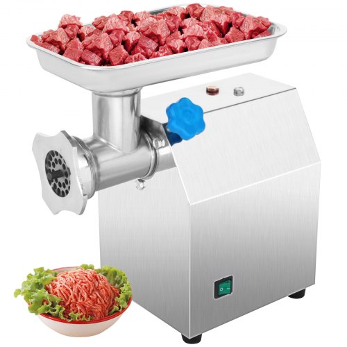 VEVOR Máquina Picadora de Carne Profesional de Acero Inoxidable Trituradora de Alimento Picadora de Carne Eléctrica Embutidora de Salchichas para gastronomía (12DD)