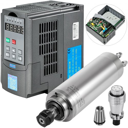 

VEVOR Kit de Motor de Husillo de Fresado Refrigerado por Agua 2.2 KW Convertidor de Frecuencia, Motor de Husillo con Convertidor de Frecuencia, Kit de Fresa para control de Velocidad de Máquina