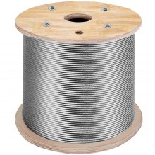VEVOR Cable de Alambre Acero Inoxidable 150m-300m, Cuerda de Alambre de Acero T316, Cable de Acero de 1/8, Resistente a la Corrosión y Rotura para Maquinaria y Medicinas (300m/1 * 19)