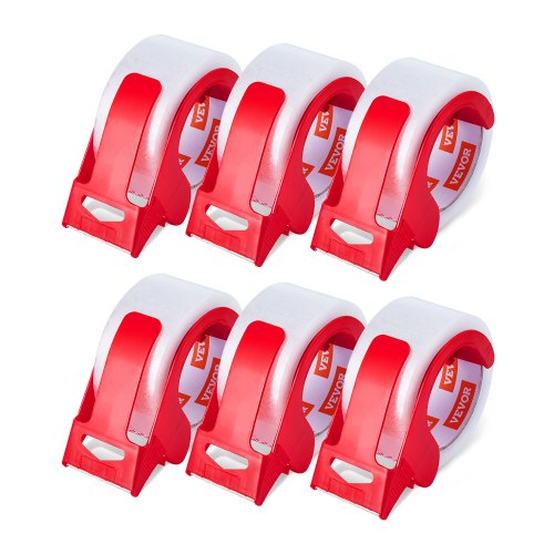 

VEVOR Cinta de Embalaje Transparente 6 Rollos 47,8mm x 59,44m Cinta de Envío Transparente con Dispensador Cinta de Embalaje de 2,7 mil Diseñada para Mudanzas, Almacenamiento, Embalaje, Envío, Correo