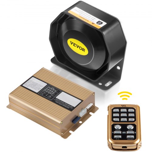 

VEVOR 200W 8 Sonido Fuerte Alarma Advertencia de Coche Policía PA Altavoz Sistema MIC