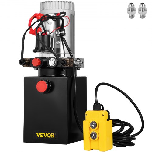 

VEVOR Bomba Hidráulica con Doble Efecto 4L, para Remolque de Coches, Depósito de Metal, Bomba Hidráulica Remolque Tanque 12V, Bomba Hidráulica con Efecto Doble para Remolque Volquete