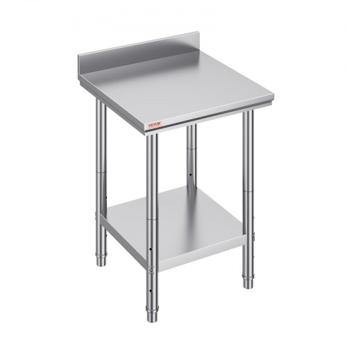

VEVOR Mesa de Preparación de Comida de Acero Inoxidable 60 x 60 x 88 cm Tabla de Cocina Profesional Capacidad de Carga 750kg Tabla de Trabajo de Cocina de Catering Ajustable para Restaurante Escuela