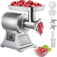 Picadora de carne comercial 250 kg / h - Molinillo eléctrico Máquina para hacer salchichas con 5 platos