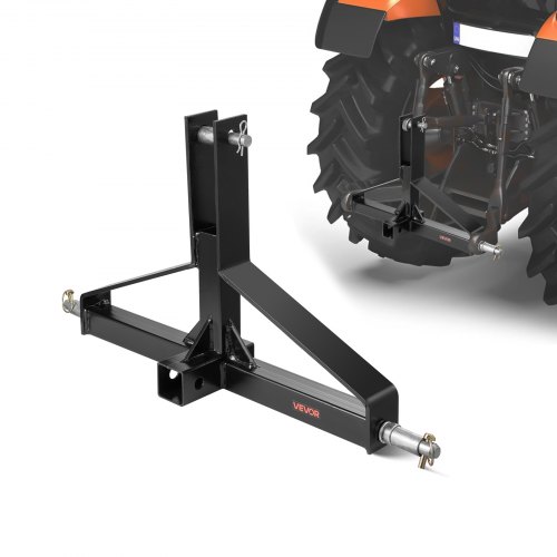 VEVOR Enganche de Remolque de 3 Puntos con Receptor de 50,8 mm para Tractor de Categoría 1 Carga 1360,78 kg Adaptador de Barra de Remolque Compatible con Kubota, Mahindra, Ford, Yanmar, John Deere